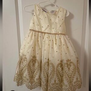 NWT Blueberi Boulevard Cream/Off White/Gold Formal Dress 24 Months